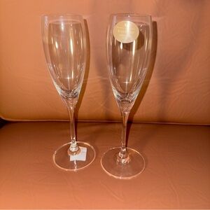Waterford Robert Mondavi champagne glasses. New. Authentic. Etched. Set of 2.